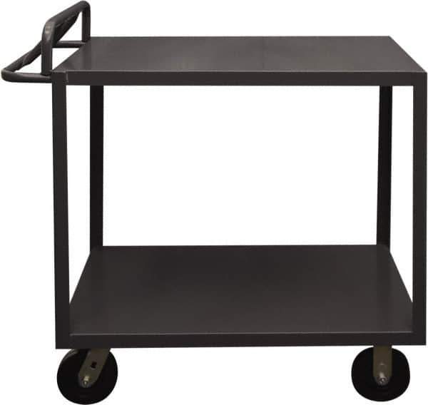 Durham - 3,600 Lb Capacity, 30" Wide x 48" Long x 39" High Service Cart - 2 Shelf, Steel, 2 Rigid/2 Swivel Casters - All Tool & Supply