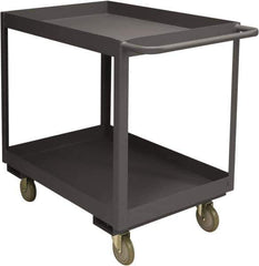 Durham - 3,600 Lb Capacity, 18" Wide x 30" Long x 38-1/2" High Service Cart - 2 Shelf, Steel, 2 Rigid/2 Swivel Casters - All Tool & Supply