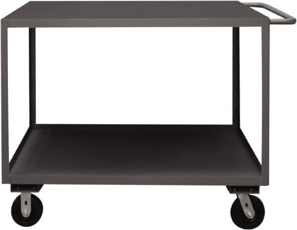 Durham - 3,000 Lb Capacity, 24" Wide x 36" Long x 39-1/16" High Service Cart - 2 Shelf, Steel, 2 Rigid/2 Swivel Casters - All Tool & Supply