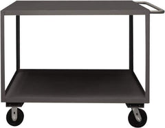 Durham - 3,000 Lb Capacity, 24" Wide x 36" Long x 39-1/16" High Service Cart - 2 Shelf, Steel, 2 Rigid/2 Swivel Casters - All Tool & Supply