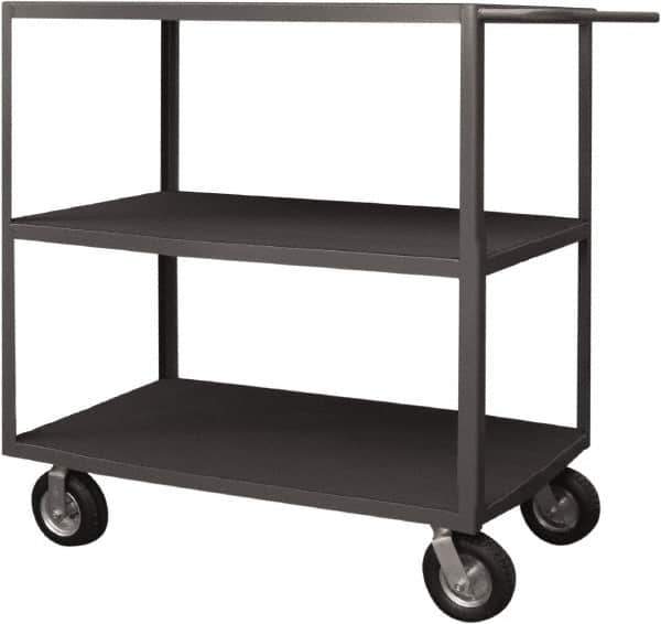 Durham - 1,200 Lb Capacity, 36" Wide x 72" Long x 50" High Instrument Cart - 3 Shelf, Steel, 2 Rigid/2 Swivel Casters - All Tool & Supply