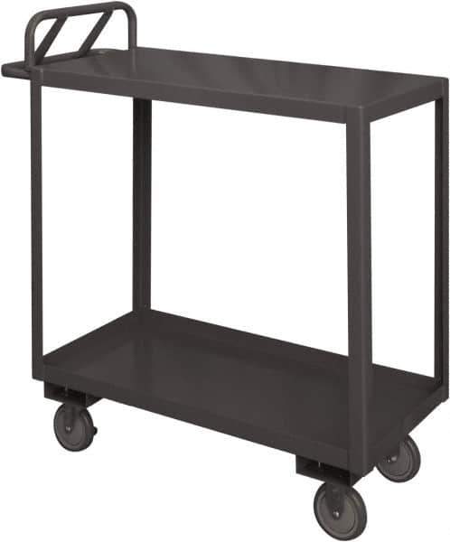 Durham - 1,200 Lb Capacity, 18" Wide x 30" Long x 38" High Service Cart - 2 Shelf, Steel, 2 Rigid/2 Swivel Casters - All Tool & Supply