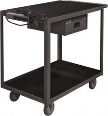 Durham - 1,200 Lb Capacity, 24" Wide x 36" Long x 39-1/2" High Instrument Cart - 1 Drawer, 2 Shelf, Steel, 2 Rigid/2 Swivel Casters - All Tool & Supply