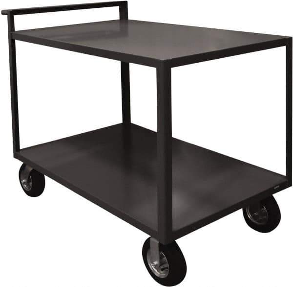 Durham - 1,500 Lb Capacity, 24" Wide x 48" Long x 39-7/16" High Service Cart - 2 Shelf, Steel, 2 Rigid/2 Swivel Casters - All Tool & Supply