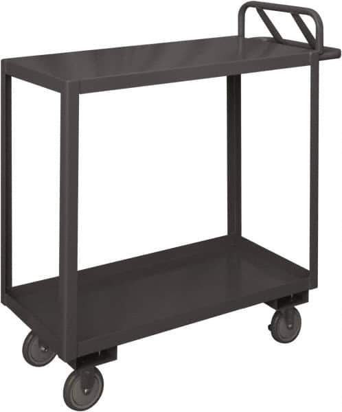 Durham - 1,200 Lb Capacity, 30" Wide x 60" Long x 29" High Service Cart - 2 Shelf, Steel, 2 Rigid/2 Swivel Casters - All Tool & Supply