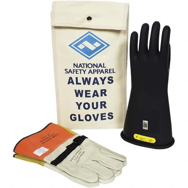 National Safety Apparel - Class 2, Size 8, 11" Long, Rubber Lineman's Glove Kit - Exact Industrial Supply