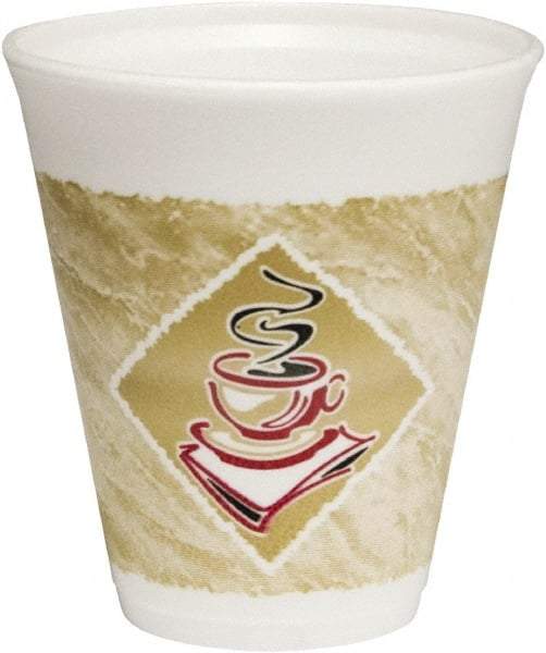 DART - Caf\xE9 G Foam Hot/Cold Cups, 12 oz - Brown,Red & White - All Tool & Supply