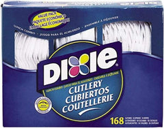 Dixie - Combo Pack, Tray with Plastic Utensils, 56 Forks, 56 Knives, 56 Spoons - White - All Tool & Supply