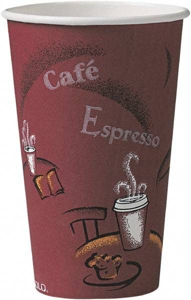 Solo - Bistro Design Hot Drink Cups, Paper, 16 oz, 300/Carton - Maroon - All Tool & Supply