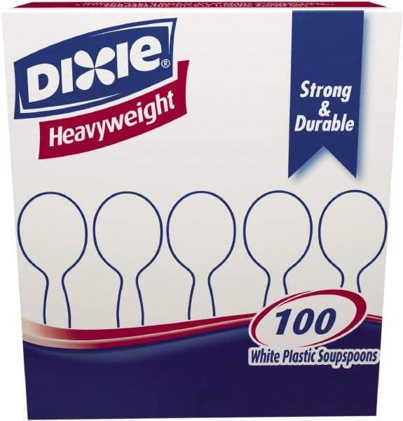 Dixie - Plastic Cutlery, Heavyweight Soup Spoons, 100/B oz - White - All Tool & Supply