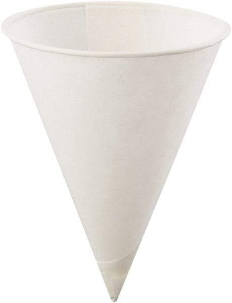 Konie - Poly-Bag Rolled-Rim Paper Cone Cups, 4 oz, 5000/Carton - White - All Tool & Supply