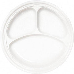 DART - Famous Service Plastic Dinnerware, Plate, 3-Comp, 10-1/4" Diam - White - All Tool & Supply