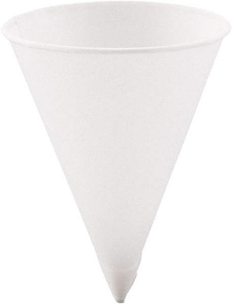 Solo - Cone Water Cups, Paper, 4.25 oz, Rolled Rim, 5000/Carton - White - All Tool & Supply