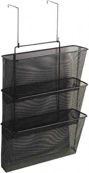 FELLOWES - 12-5/8" Wide x 8-1/4" Deep x 23-1/4" High, 3 Compartments, Wire Mesh Wall File - Black, 10" Compartment Width x 2-1/2" Compartment Depth x 12" Compartment Height - All Tool & Supply