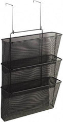 FELLOWES - 12-5/8" Wide x 8-1/4" Deep x 23-1/4" High, 3 Compartments, Wire Mesh Wall File - Black, 10" Compartment Width x 2-1/2" Compartment Depth x 12" Compartment Height - All Tool & Supply