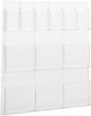 Safco - 30" Wide x 2" Deep x 34-3/4" High, 12 Compartments, Plastic Literature Display Board - Clear, 9-1/2" Compartment Width x 2" Compartment Depth x 9" Compartment Height - All Tool & Supply