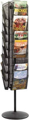 Safco - 15" Wide x 16-1/2" Deep x 66" High, 30 Compartments, Steel Rotary Literature Rack - Black, 9-1/2" Compartment Width x 5" Compartment Depth x 10" Compartment Height - All Tool & Supply