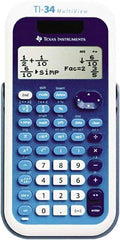 Texas Instruments - LCD Scientific Calculator - 3 x 5.8 Display Size, Blue & White, Battery & Solar Powered, 9.8" Long x 6.8" Wide - All Tool & Supply