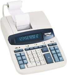 Victor - Fluorescent Printing Calculator - 8 x 11 Display Size, White, AC Powered, 6" Long x 11.4" Wide - All Tool & Supply