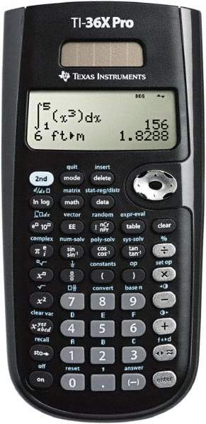 Texas Instruments - LCD Scientific Calculator - 3-3/8 x 7-1/4 Display Size, Black, Battery & Solar Powered, 9.7" Long x 6-1/2" Wide - All Tool & Supply