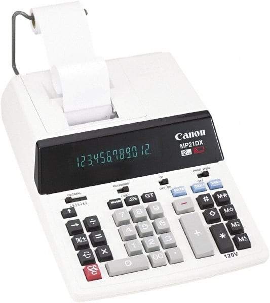 Canon - Fluorescent Printing Calculator - White, AC Powered, 12.2" Long x 9" Wide - All Tool & Supply