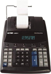 Victor - Fluorescent Printing Calculator - 8-1/2 x 12-1/4 Display Size, Black, AC Powered, 15.6" Long x 10-1/2" Wide - All Tool & Supply