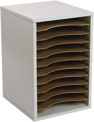 Safco - Gray Vertical Desktop Sorter - Fiberboard, Hardboard, Laminated Compressed Wood - All Tool & Supply