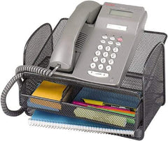 Safco - Black Desktop Telephone Stand - Steel, Mesh - All Tool & Supply