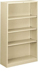 Hon - 4 Shelf, 59" High x 34-1/2" Wide Bookcase - 12-5/8" Deep, Steel, Putty - All Tool & Supply