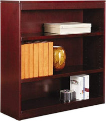 ALERA - 3 Shelf, 36" High x 35-5/8" Wide Bookcase - 11-3/4" Deep, Wood Veneer, Mahogany - All Tool & Supply