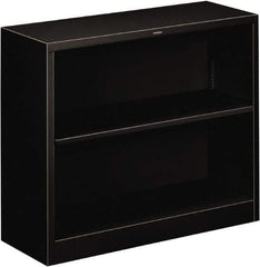 Hon - 2 Shelf, 29" High x 34-1/2" Wide Bookcase - 12-5/8" Deep, Steel, Black - All Tool & Supply