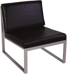 ALERA - Black & Silver Leather Guest Chair - 26-3/8" Wide x 30" High - All Tool & Supply