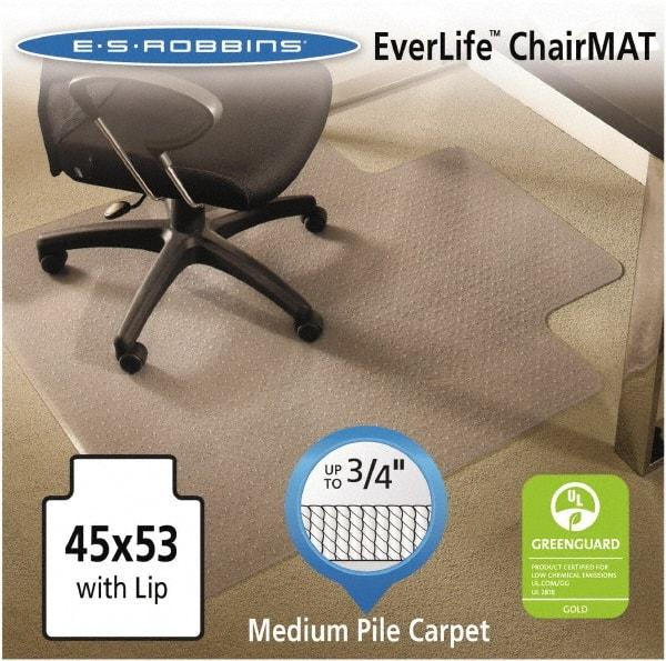 ES Robbins - 53" Long x 45" Wide, Chair Mat - Rectangular, Crystal Edge Style - All Tool & Supply