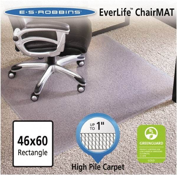 ES Robbins - 60" Long x 46" Wide, Chair Mat - Rectangular, Crystal Edge Style - All Tool & Supply