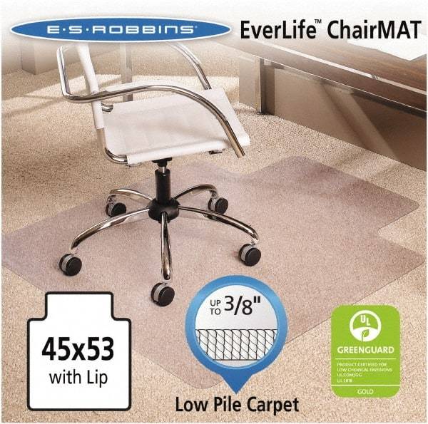 ES Robbins - 53" Long x 45" Wide, Chair Mat - Rectangular, Crystal Edge Style - All Tool & Supply