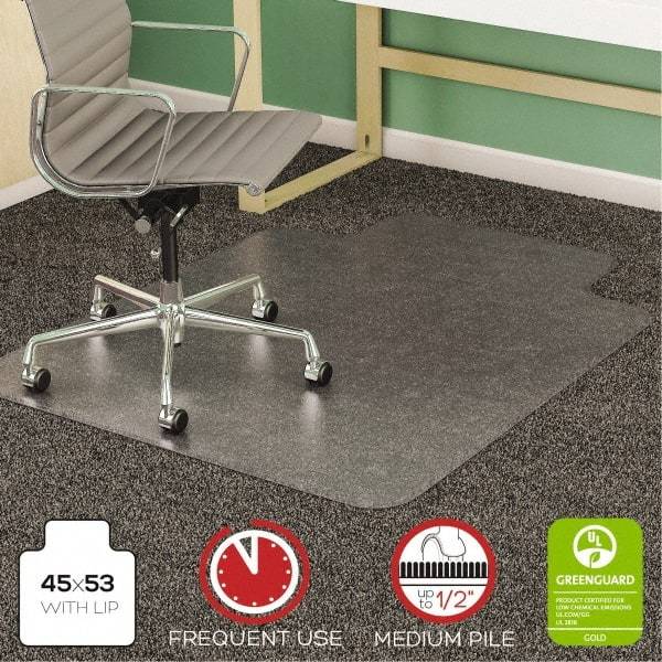 Deflect-o - 53" Long x 45" Wide, Chair Mat - Rectangular, Beveled Edge Style - All Tool & Supply