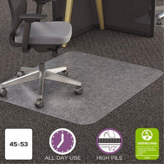 Deflect-o - 53" Long x 45" Wide, Chair Mat - Rectangular, Straight Edge Style - All Tool & Supply