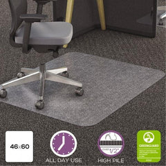 Deflect-o - 60" Long x 46" Wide, Chair Mat - Rectangular, Straight Edge Style - All Tool & Supply