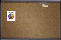 Quartet - 48" Wide x 36" High Open Cork Bulletin Board - Brown - All Tool & Supply