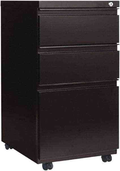 ALERA - 14-7/8" Wide x 28-1/4" High x 23-1/8" Deep, 3 Drawer Pedestal - Steel, Black - All Tool & Supply