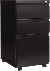 ALERA - 14-7/8" Wide x 28-1/4" High x 23-1/8" Deep, 3 Drawer Pedestal - Steel, Black - All Tool & Supply