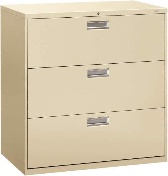 Hon - 42" Wide x 40-7/8" High x 19-1/4" Deep, 3 Drawer Lateral File - Steel, Putty - All Tool & Supply