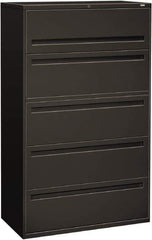 Hon - 42" Wide x 67" High x 19-1/4" Deep, 5 Drawer Roll-Out, Roll-Out Posting - Steel, Charcoal - All Tool & Supply