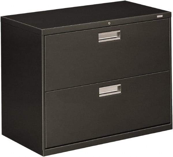 Hon - 36" Wide x 28-3/8" High x 19-1/4" Deep, 2 Drawer Lateral File - Steel, Charcoal - All Tool & Supply