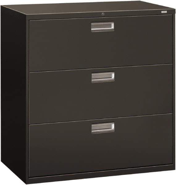 Hon - 42" Wide x 40-7/8" High x 19-1/4" Deep, 3 Drawer Lateral File - Steel, Charcoal - All Tool & Supply