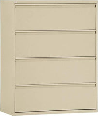 ALERA - 42" Wide x 53-1/4" High x 19-1/4" Deep, 4 Drawer Lateral File - Steel, Putty - All Tool & Supply