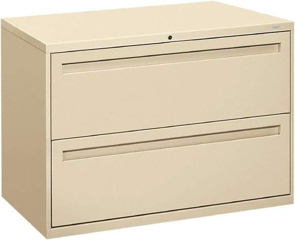 Hon - 42" Wide x 28-3/8" High x 19-1/4" Deep, 2 Drawer Lateral File - Steel, Putty - All Tool & Supply