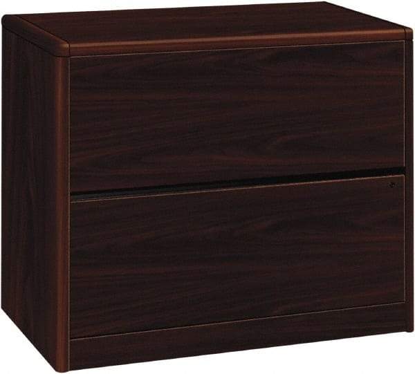 Hon - 36" Wide x 29-1/2" High x 20" Deep, 2 Drawer Lateral File - Laminate, Mahogany - All Tool & Supply