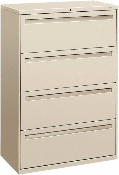 Hon - 36" Wide x 53-1/4" High x 19-1/4" Deep, 4 Drawer Lateral File - Steel, Light Gray - All Tool & Supply