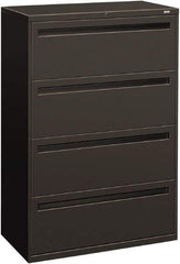 Hon - 36" Wide x 53-1/4" High x 19-1/4" Deep, 4 Drawer Lateral File - Steel, Charcoal - All Tool & Supply